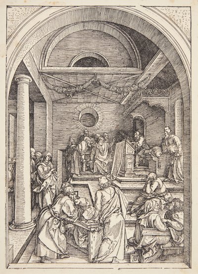 Christus tussen de dokters door Albrecht Dürer