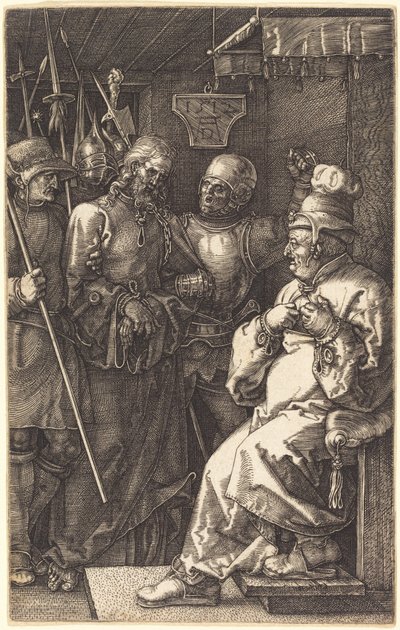 Christus voor Kajafas door Albrecht Dürer