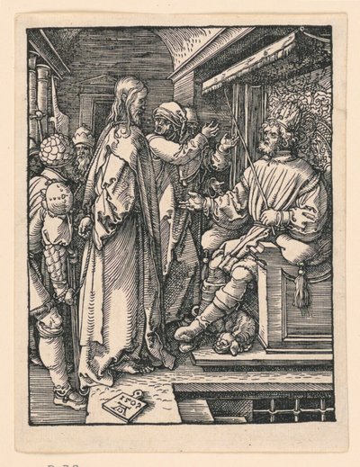 Christus voor Herodes, uit de serie De Kleine Passie door Albrecht Dürer