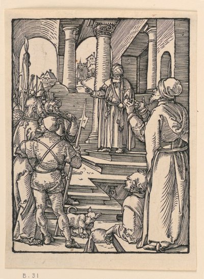 Christus voor Pilatus, uit De Kleine Passie Serie door Albrecht Dürer