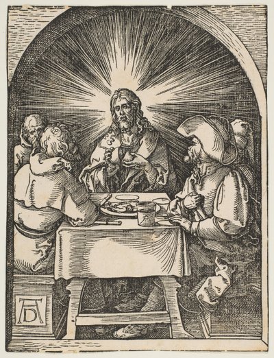 Christus in Emmaüs, uit De Kleine Passie door Albrecht Dürer
