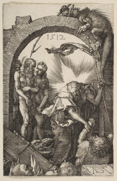 Christus in het Voorgeborchte, uit De Passie, 1512 door Albrecht Dürer