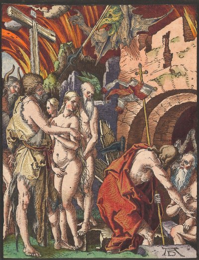 Christus in het voorgeborchte, uit de Kleine Houtsnede Passie door Albrecht Dürer