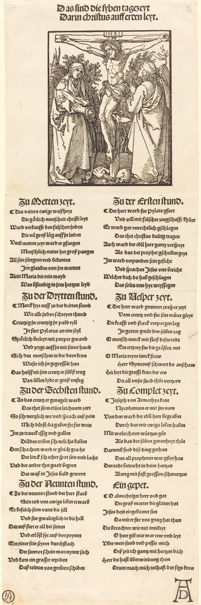 Christus aan het kruis met Maria en Sint Jan door Albrecht Dürer