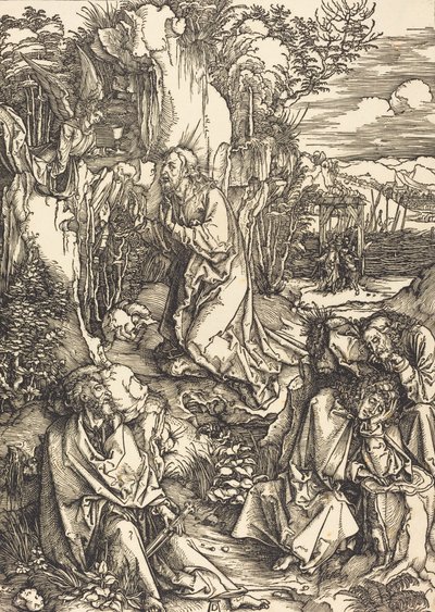 Christus op de Olijfberg, ca. 1497-1499 door Albrecht Dürer