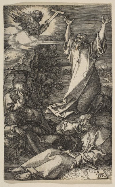 Christus op de Olijfberg, uit De Passie, 1508 door Albrecht Dürer