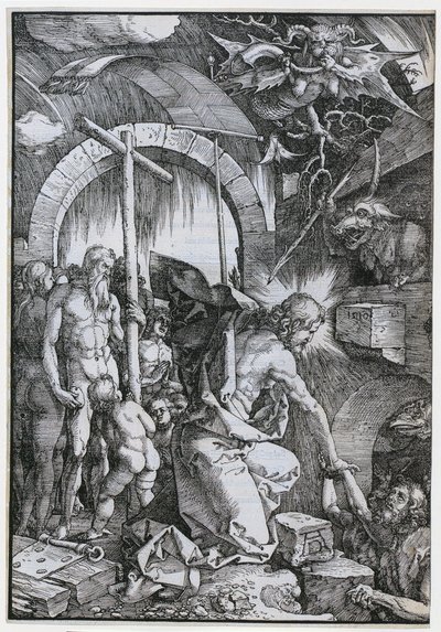 Christus in de voorhel, blad 11 uit de serie „De Grote Passie“ door Albrecht Dürer