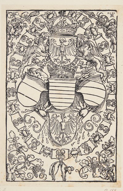 Wapen van Maximiliaan I als koning van de Romeinen door Albrecht Dürer