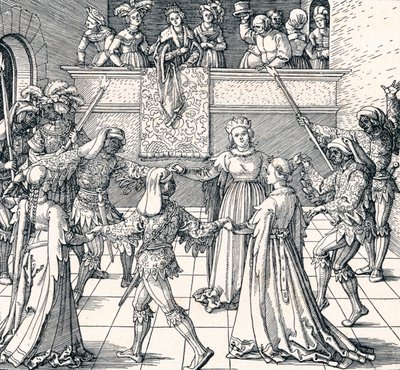 Dans bij fakkellicht, Augsburg, 1516 1906 door Albrecht Dürer
