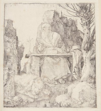 De heilige Hiëronymus bij een geknotte wilg door Albrecht Dürer