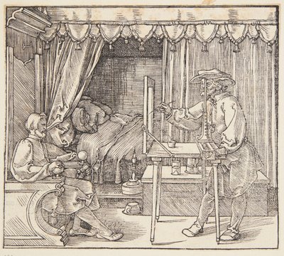 Tekenaar die een portret tekent door Albrecht Dürer
