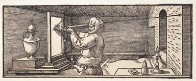 Tekenaar die een vaas tekent door Albrecht Dürer