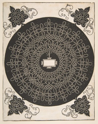 Borduurpatroon met een langwerpig paneel in het midden, voor 1521 door Albrecht Dürer
