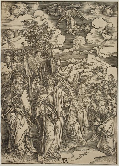 Vier engelen die de winden tegenhouden door Albrecht Dürer