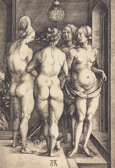 Vier naakte vrouwen door Albrecht Dürer