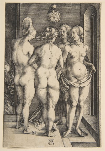 Vier naakte vrouwen, 1497 door Albrecht Dürer
