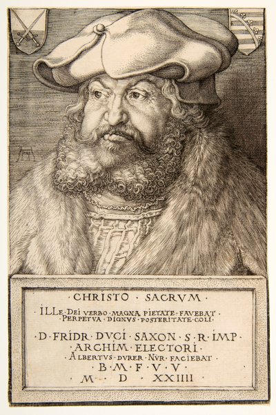 Frederik de Wijze, keurvorst van Saksen, pub. 1524 door Albrecht Dürer