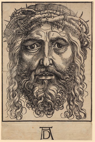 Groot hoofd van Christus met doornenkroon door Albrecht Dürer