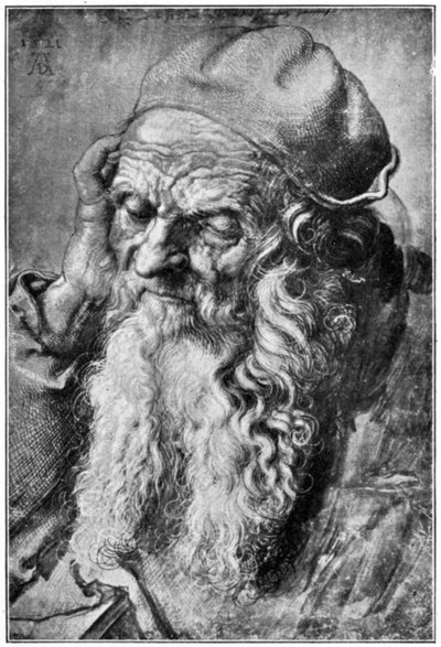 Hoofd van oude man, laat 15e-vroeg 16e eeuw, 1912 door Albrecht Dürer