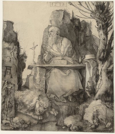 Heilige Hiëronymus naast de weide door Albrecht Dürer