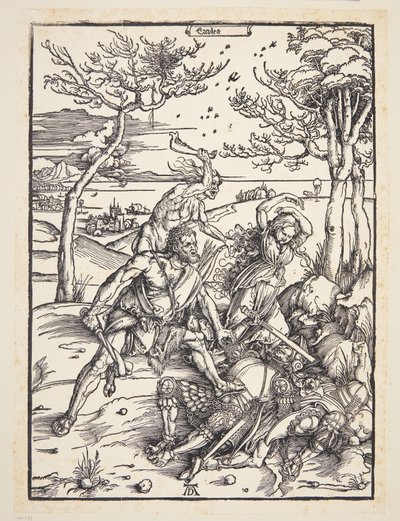 Hercules die de Molionide-tweeling overwint door Albrecht Dürer