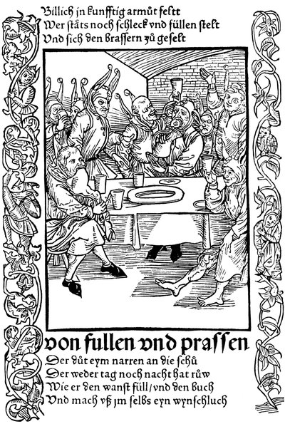 Illustratie uit het boek Narrenschip door Sebastian Brant, 1494 door Albrecht Dürer