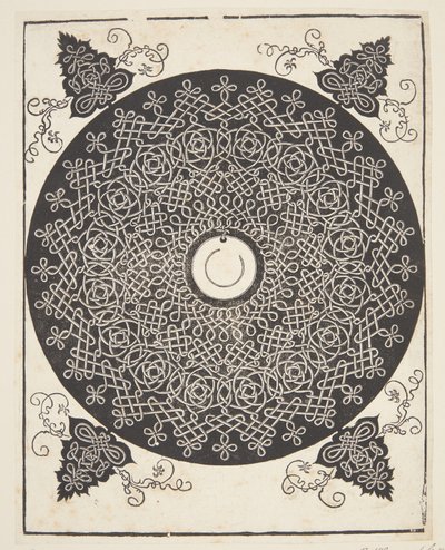 Verstrengeld koordpatroon met witte medaillon door Albrecht Dürer