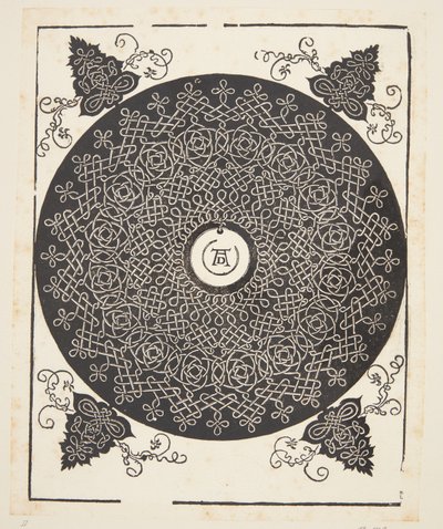 Verstrengeld koordpatroon met witte medaillon door Albrecht Dürer