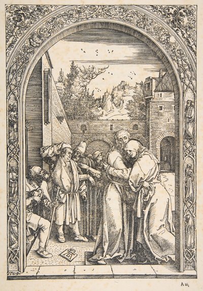 Joachim en Anna bij de Gouden Poort, uit Het Leven van de Maagd, ca. 1504 door Albrecht Dürer