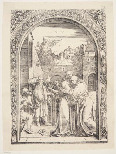 Joachim en Sint Anna ontmoeten elkaar bij de Gouden Poort door Albrecht Dürer