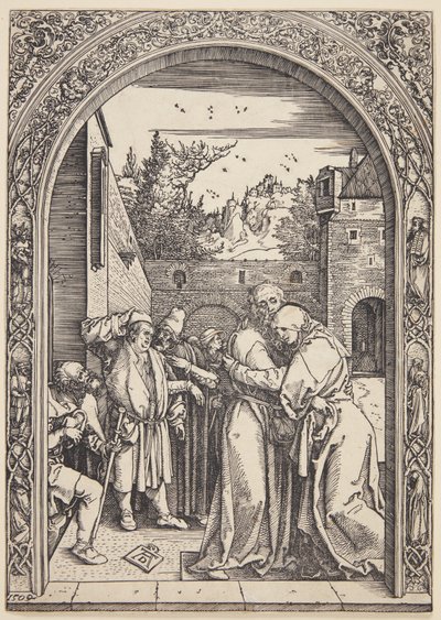 Joachim en Sint Anna ontmoeten elkaar bij de Gouden Poort door Albrecht Dürer