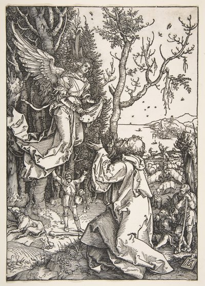 Joachim en de engel, uit Het leven van de Maagd, ca. 1504 door Albrecht Dürer