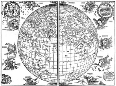 Johannes Stabius wereldkaart door Albrecht Dürer