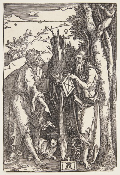 Johannes de Doper en St. Onuphrius in de wildernis door Albrecht Dürer