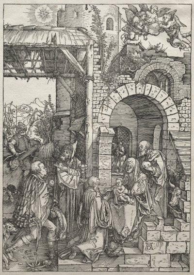 Leven van de Maagd: Aanbidding der Wijzen, 1504-1505 door Albrecht Dürer
