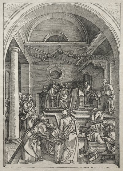 Leven van de Maagd: Christus onder de dokters door Albrecht Dürer