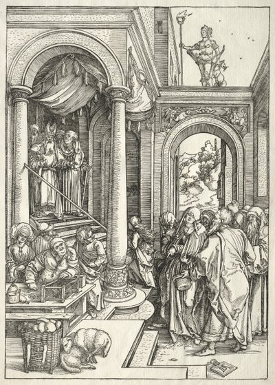 Leven van de Maagd: Presentatie van de jonge Maagd in de tempel door Albrecht Dürer