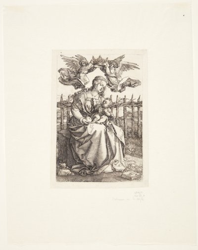 Madonna gekroond door twee engelen door Albrecht Dürer