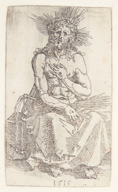 Man van smarten, zittend door Albrecht Dürer