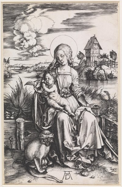 Maria met kind en een aap door Albrecht Dürer