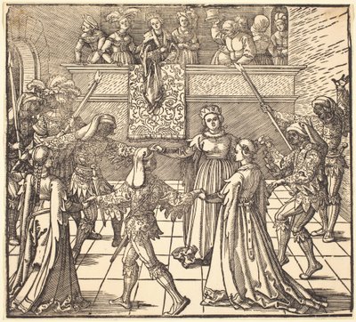 Maskerade dans met fakkels door Albrecht Dürer