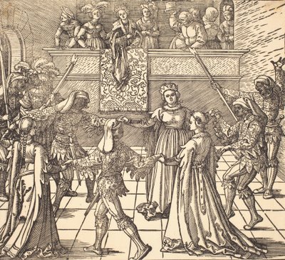 Maskerade dans met fakkels door Albrecht Dürer