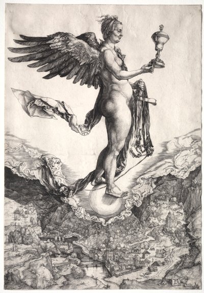 Nemesis, c. 1501-1502 door Albrecht Dürer