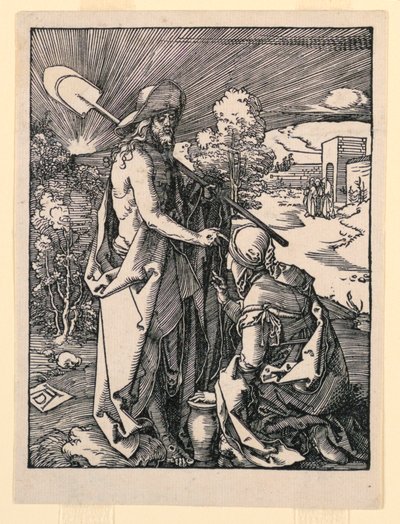 Noli me Tangere (Christus Verschijnt aan Maria Magdalena), uit De Kleine Passie Serie door Albrecht Dürer