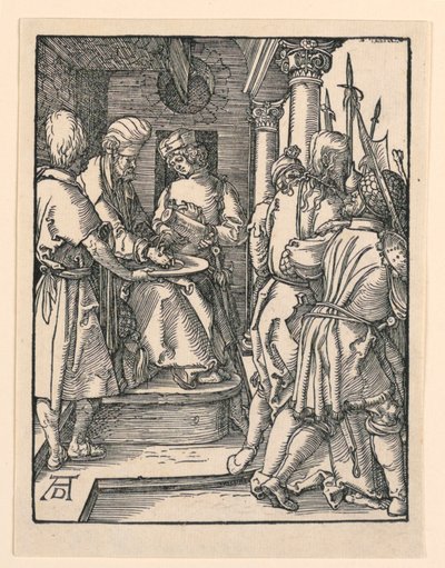 Pilatus wast zijn handen, uit De Kleine Passie Serie door Albrecht Dürer