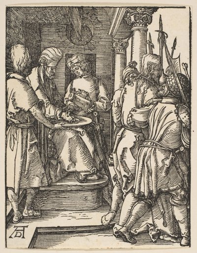 Pilatus wast zijn handen, uit De Kleine Passie, ca. 1509 door Albrecht Dürer