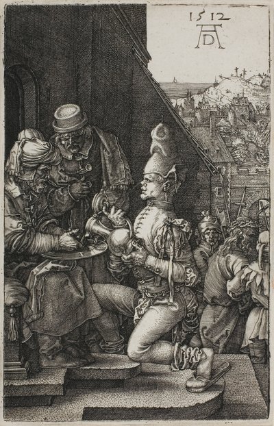 Pilatus wast zijn handen, uit De Gegraveerde Passie door Albrecht Dürer