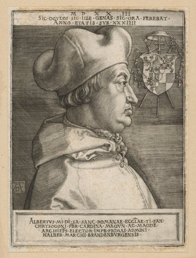 Portret van kardinaal Albrecht van Brandenburg door Albrecht Dürer
