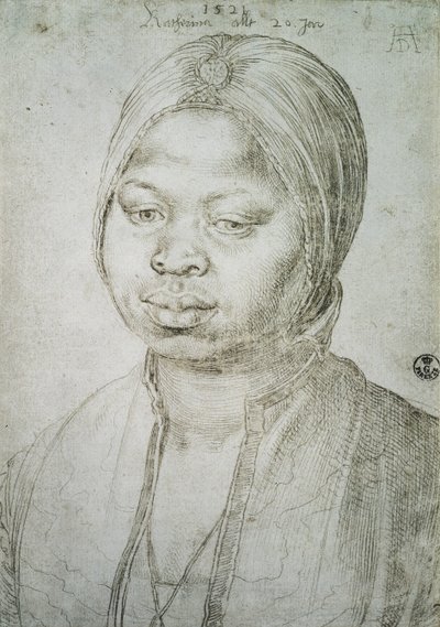 Portret van Catherine, de Mulatta van de Portugese Bradao, 1521 door Albrecht Dürer