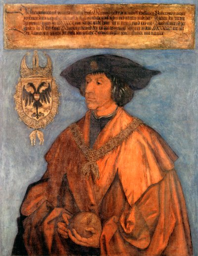 Portret van Keizer Maximiliaan I 1459-1519, ca. 1512 door Albrecht Dürer